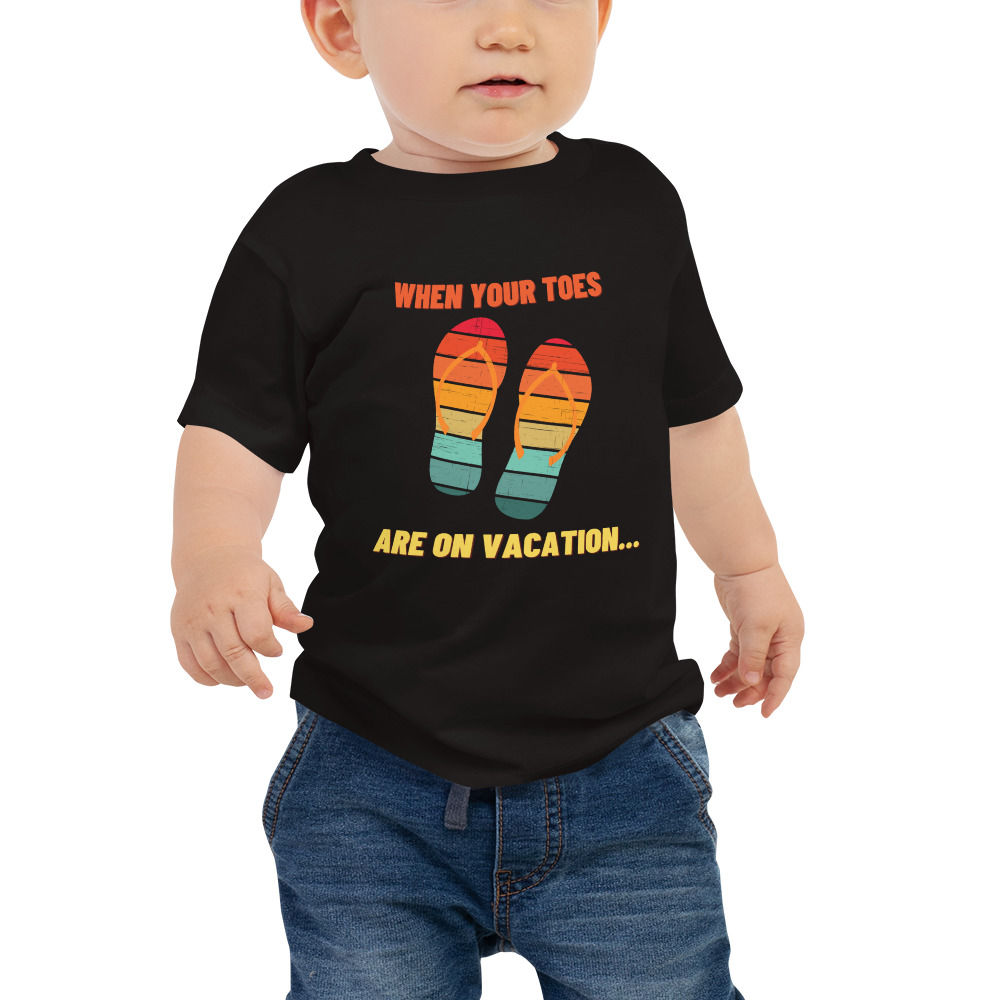 Toes On Vacation Baby Short Sleeve Tee