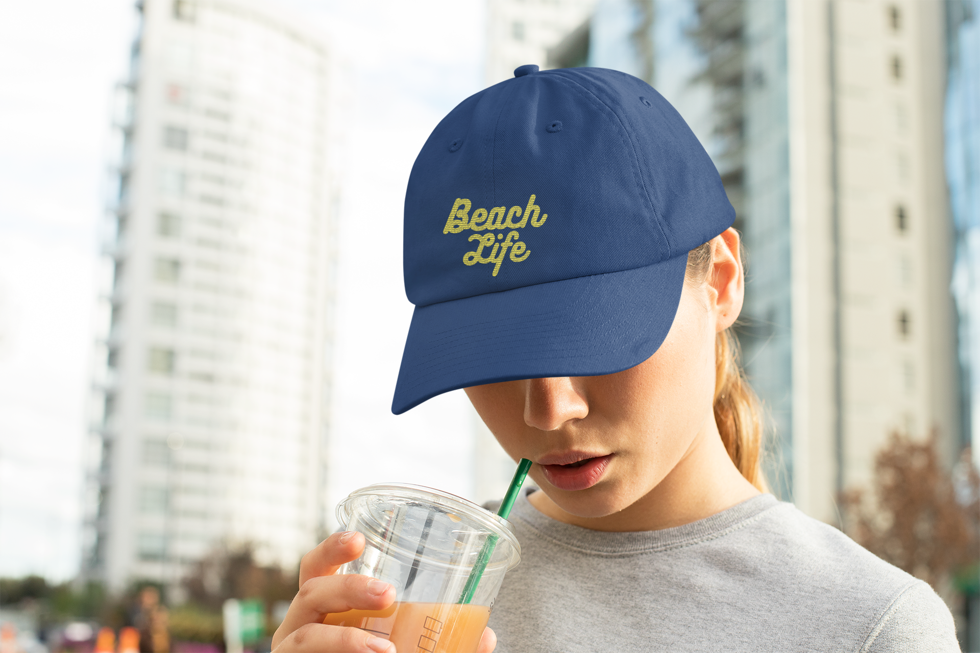 Beach Life Dad Hat - Yellow