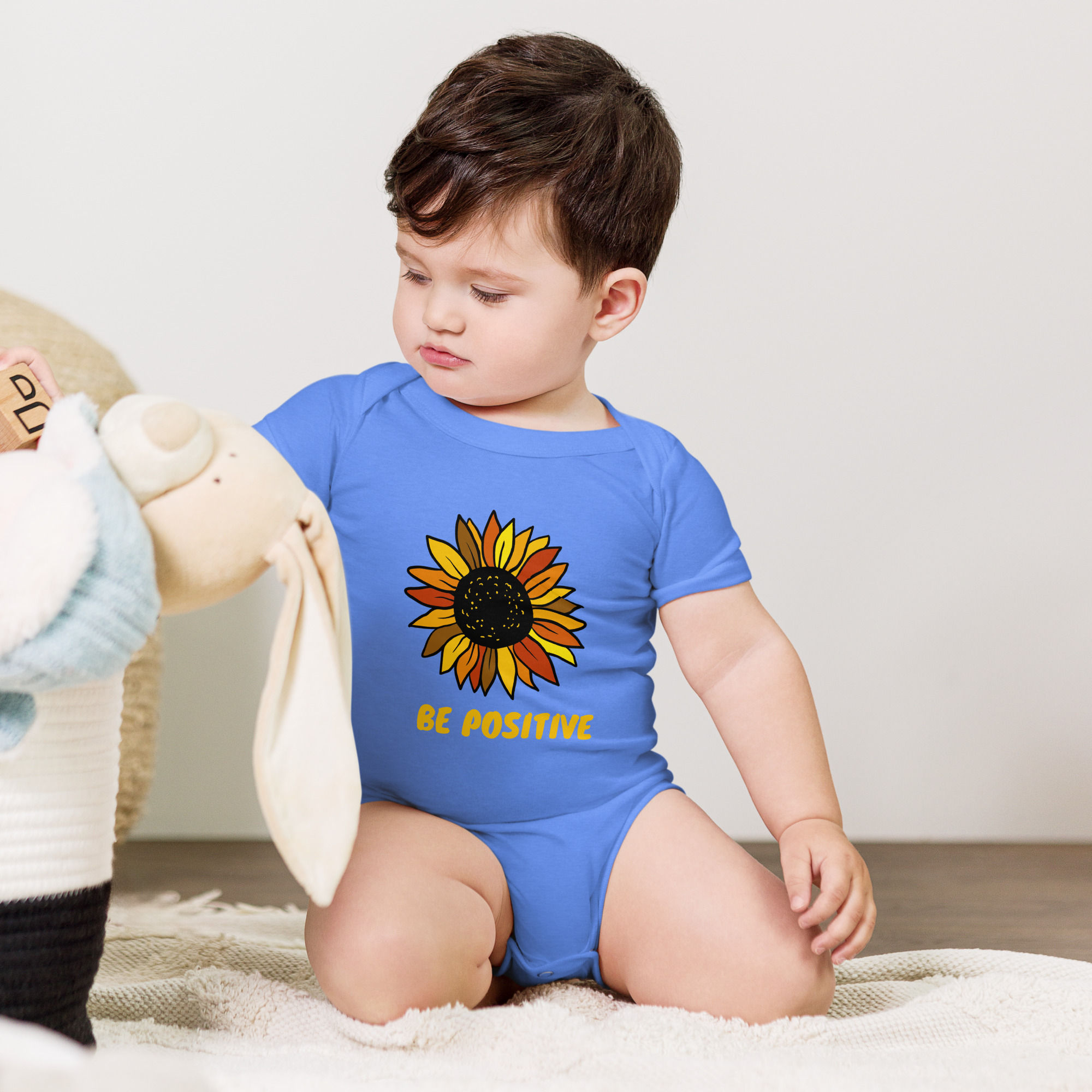 Be Positive Sunflower Baby Onesie