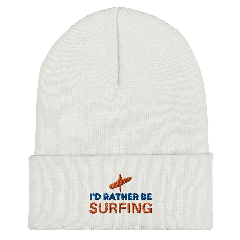 Thumbnail: I'd Rather Be Surfing Cuffed Beanie - Blue