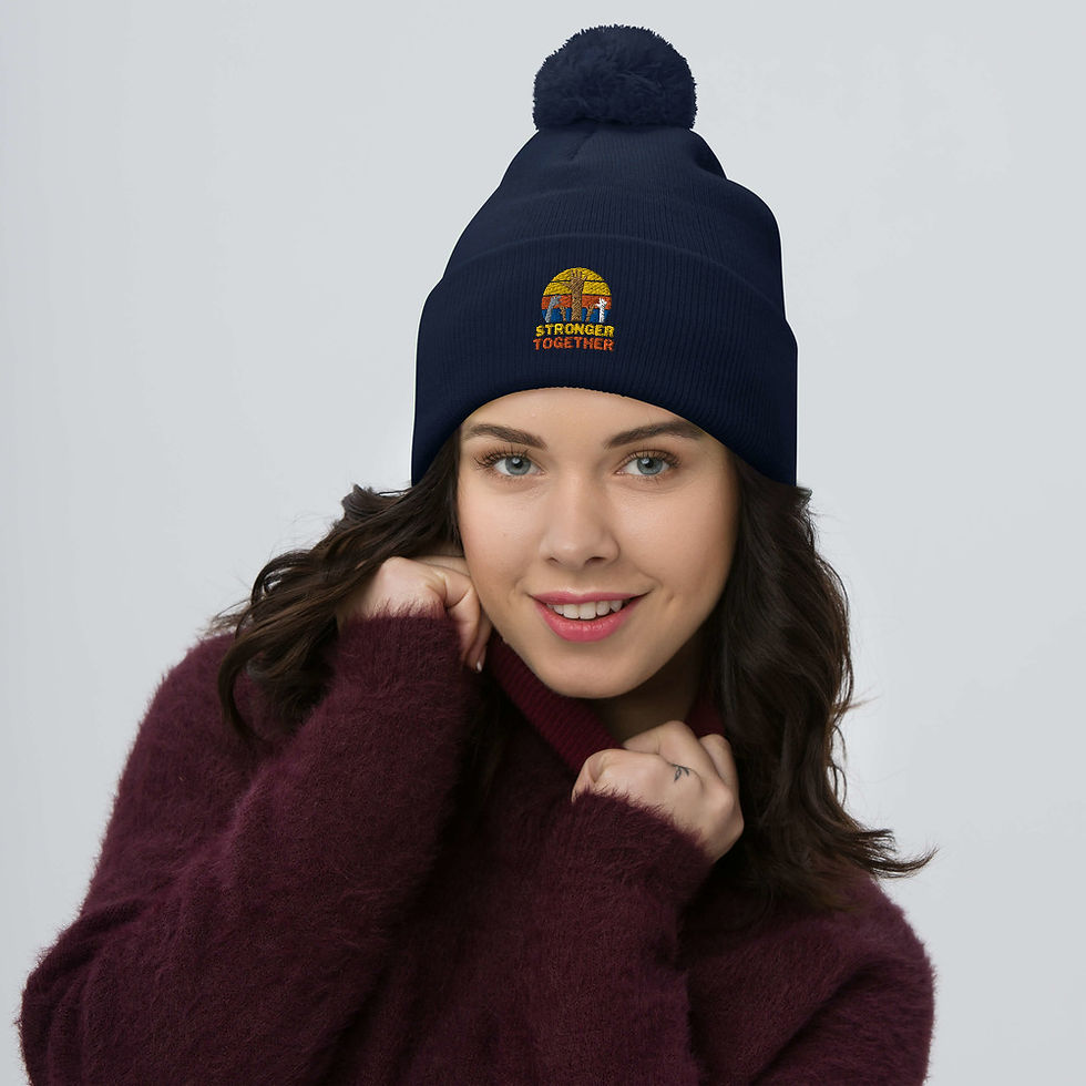 Thumbnail: Stronger Together Pom-Pom Beanie