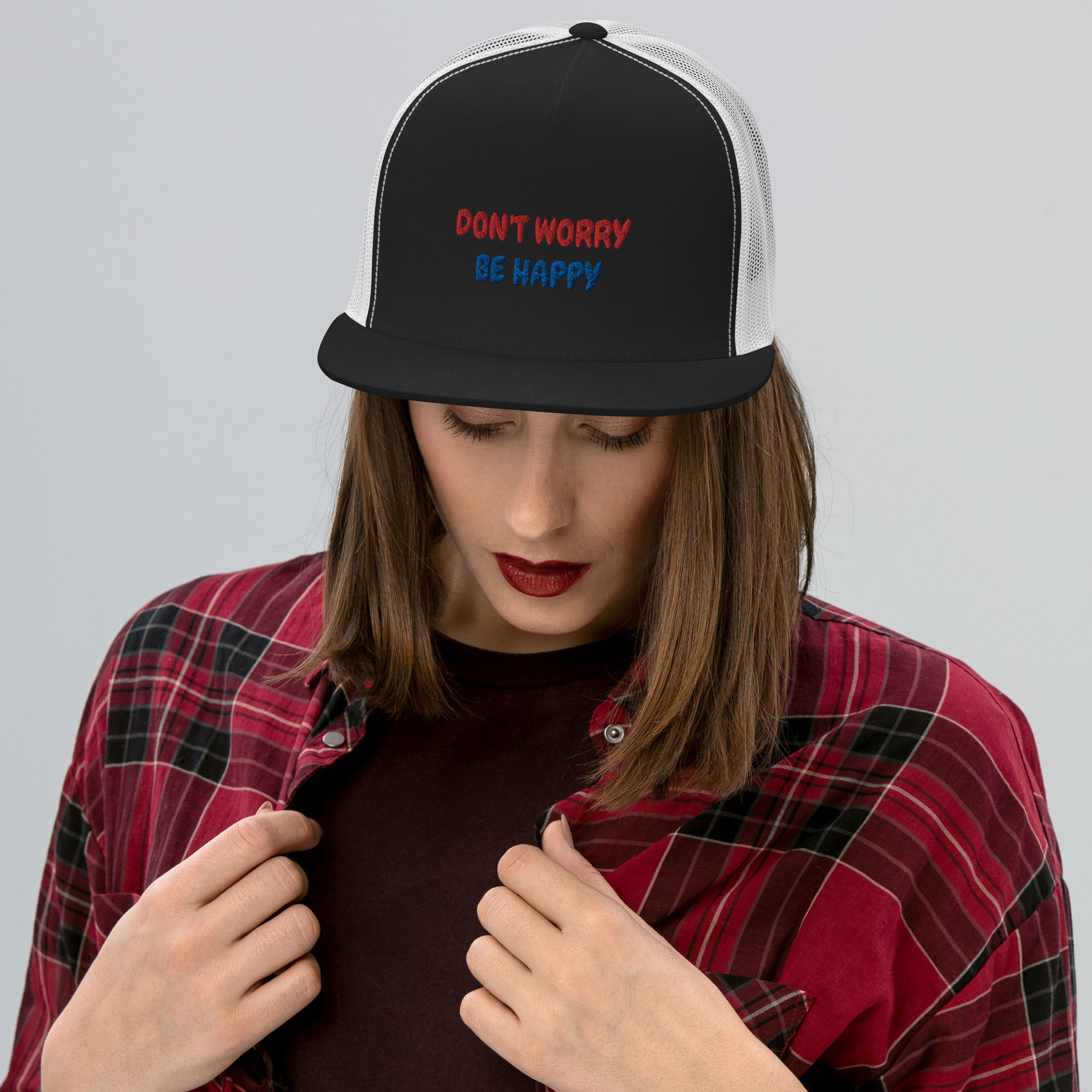 Don't Worry, Be Happy Trucker Cap