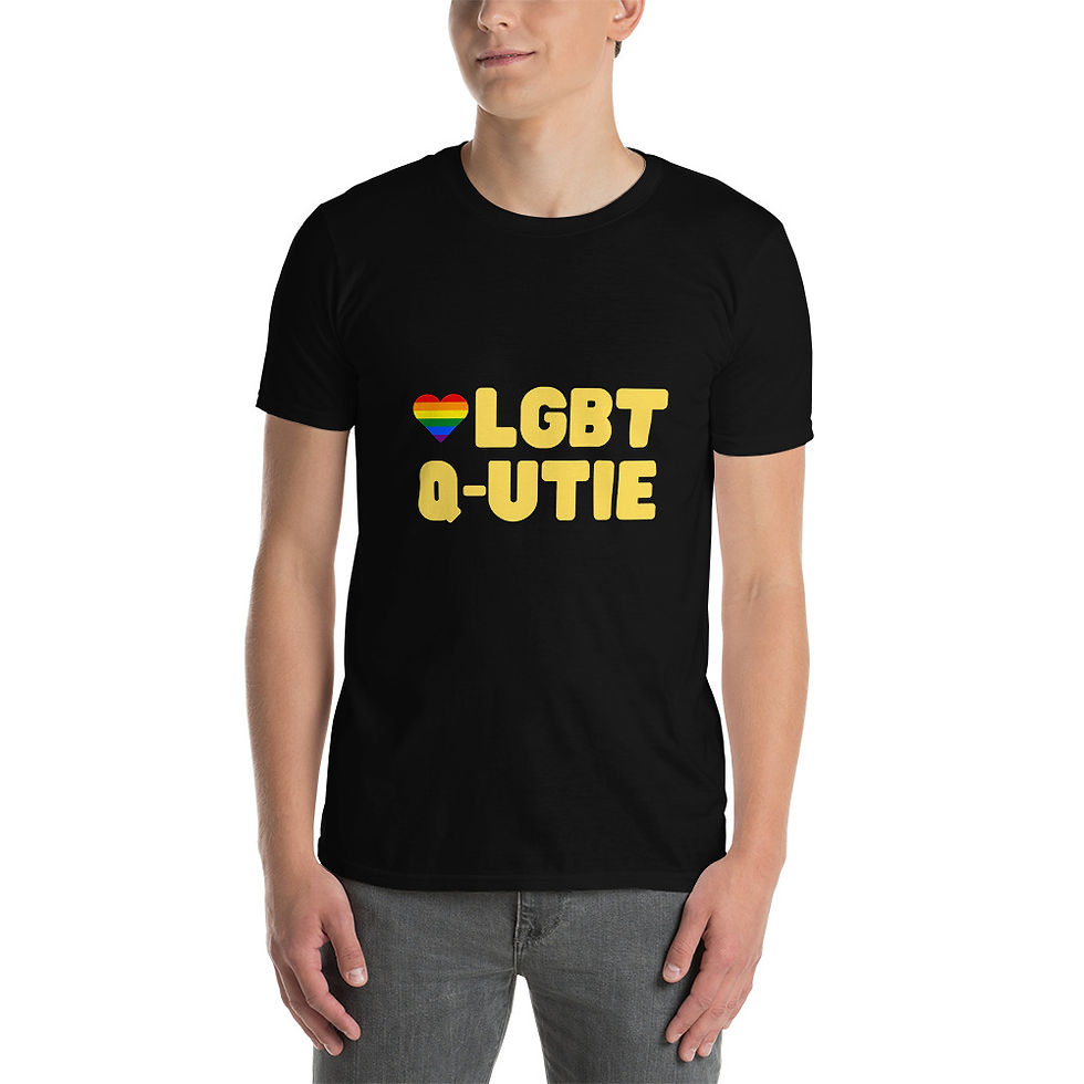 Thumbnail: LGBT Q-utie Text Short-Sleeve Unisex T-Shirt Yellow
