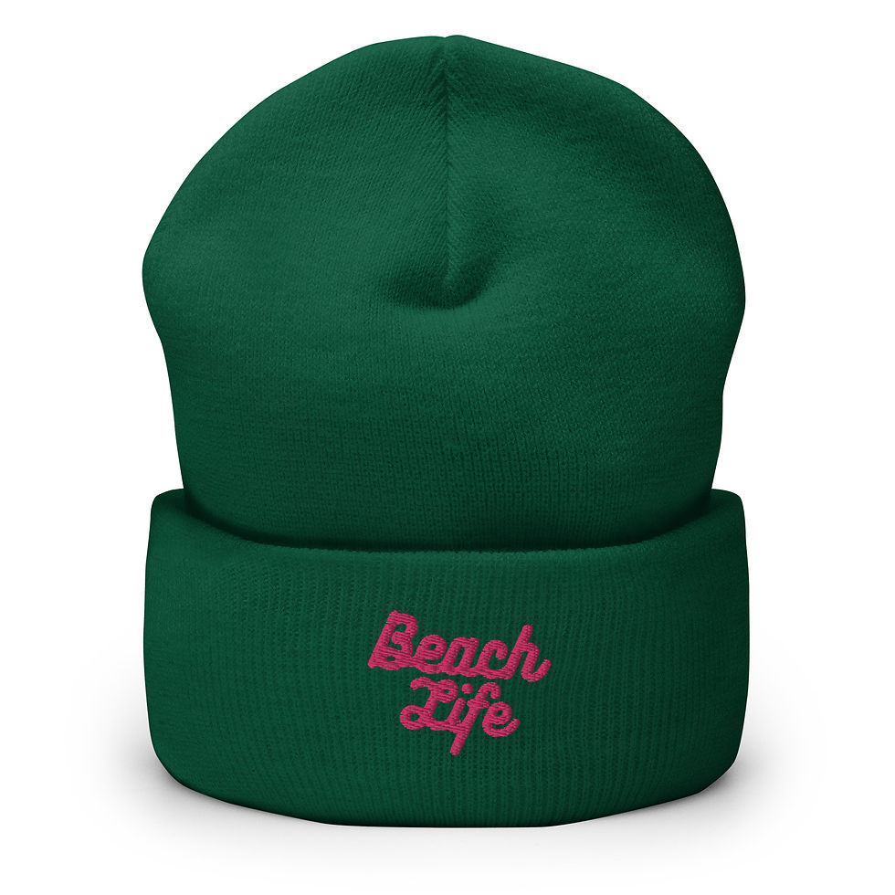 Thumbnail: Beach Life Cuffed Beanie - Pink