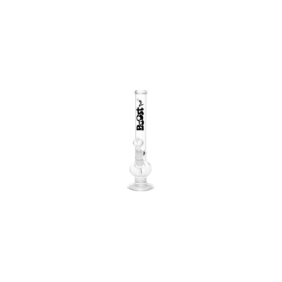 Thumbnail: "12 inch glass water bong with straight tube and thick base"