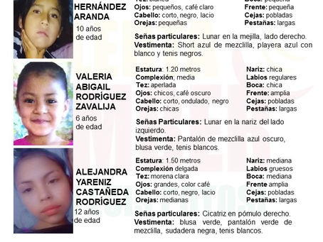 Activa FGE Alerta AMBER para localizar a tres menores de edad