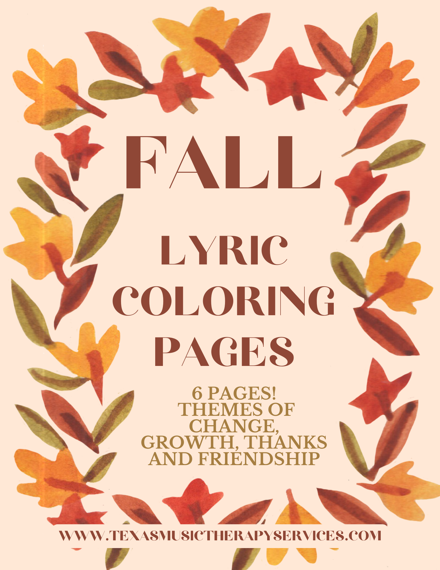 Fall Lyric Coloring Sheets