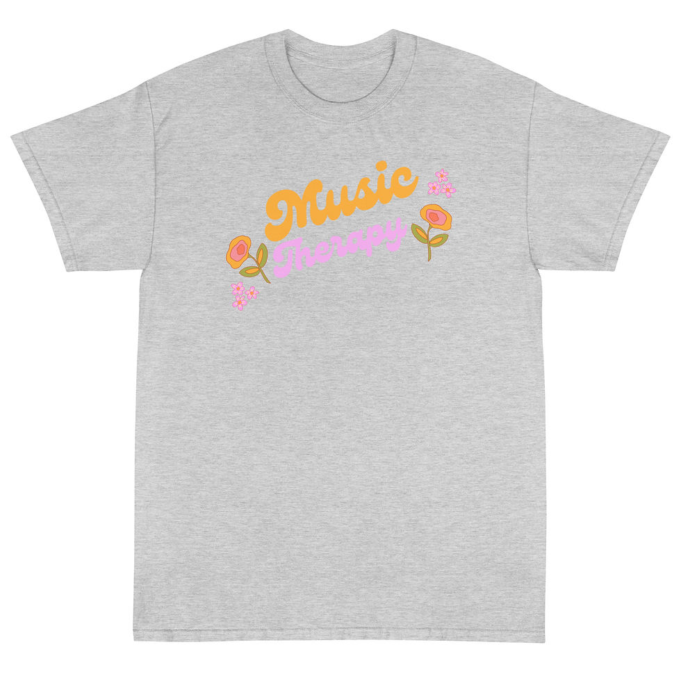 Thumbnail: Music Therapy Floral Groovy Short Sleeve T-Shirt