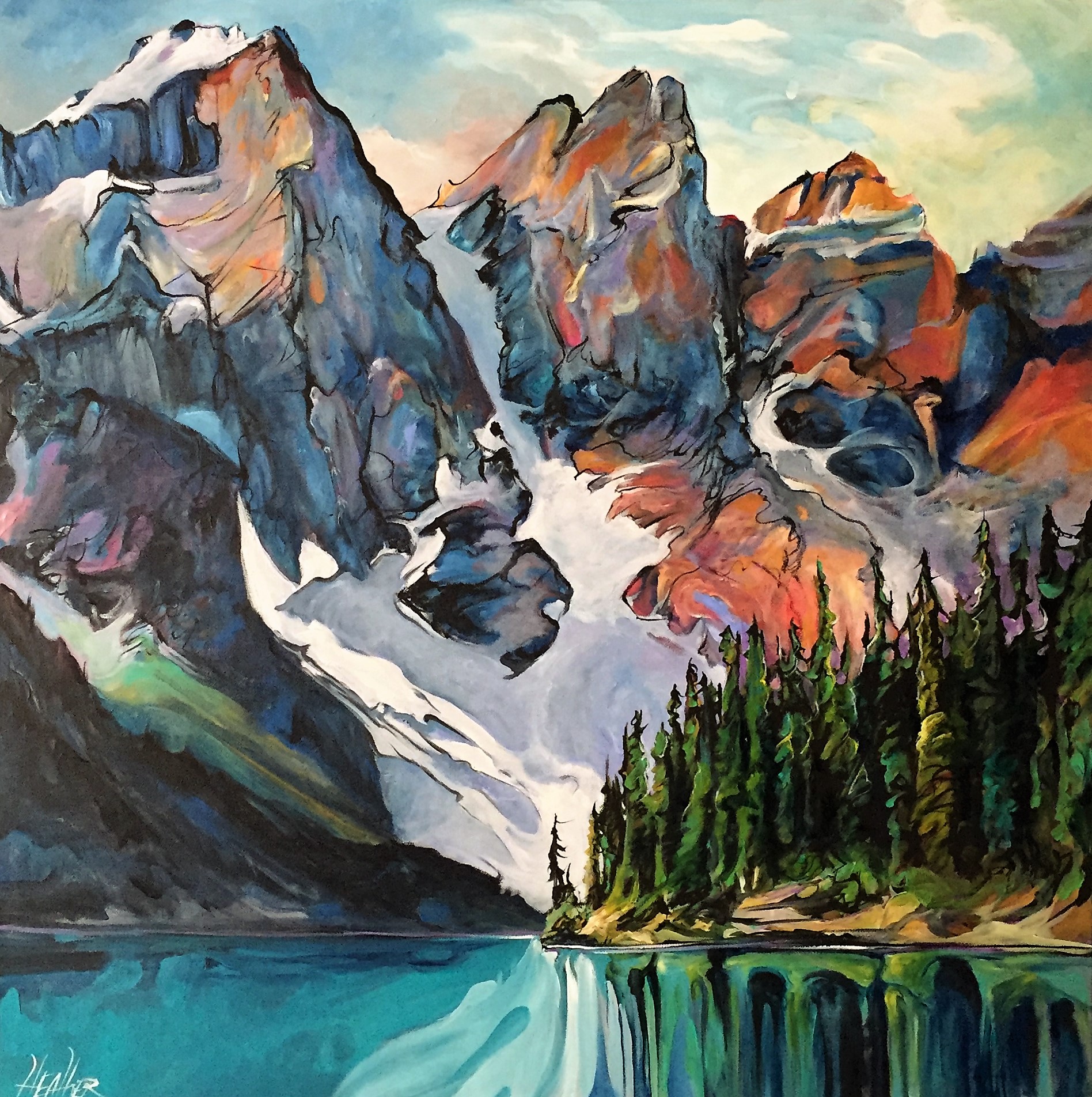 Shadow Dance Moraine Lake 36x36 SOLD