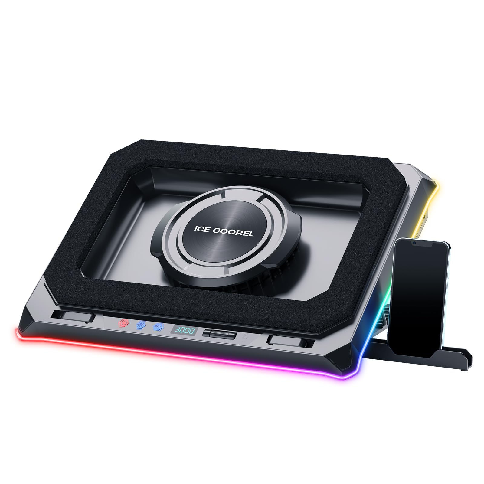 ICE COOREL Gaming Laptop Cooling Pad with Powerful Turbofan RGB Laptop Cooler St