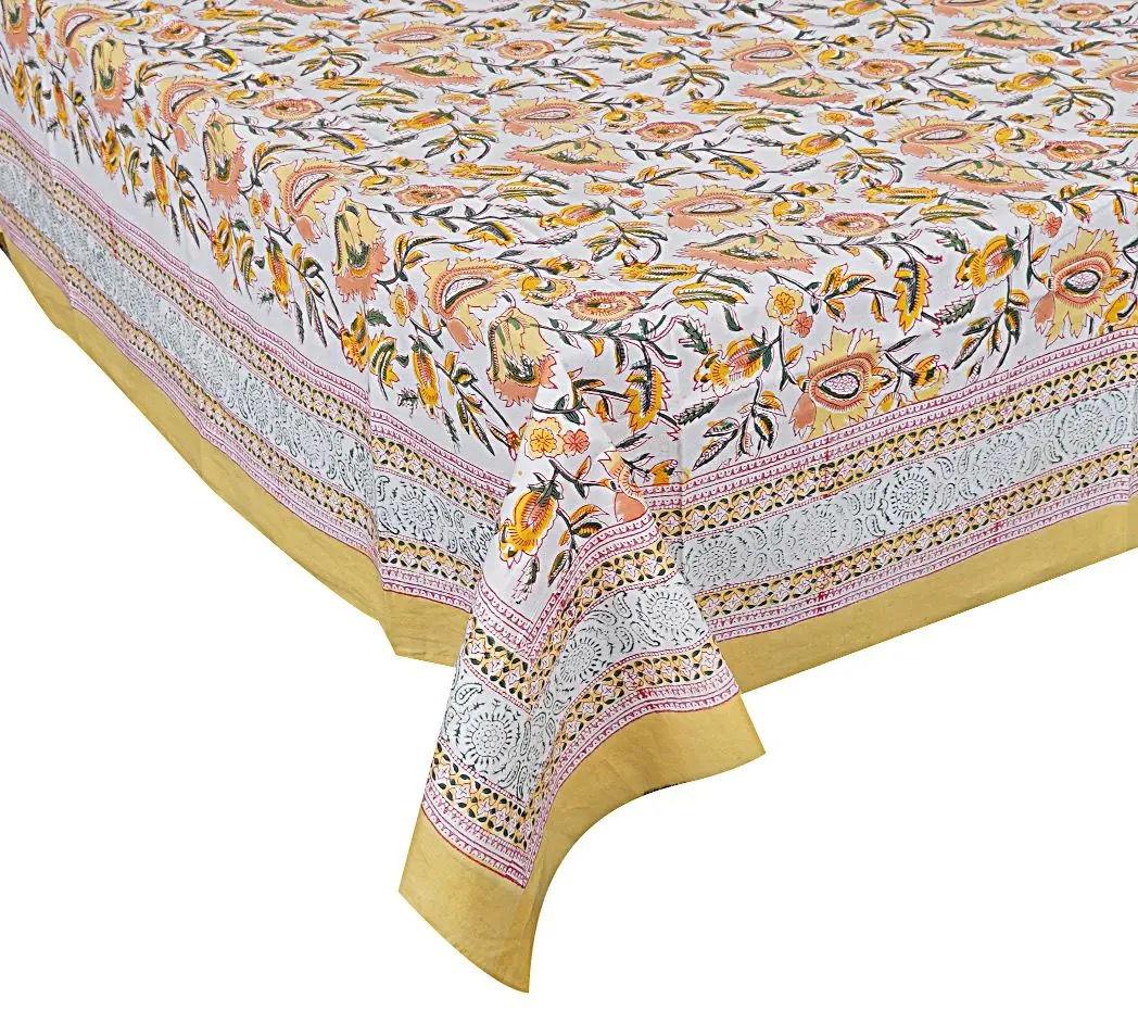 "" Hand Block Printed Table Cover