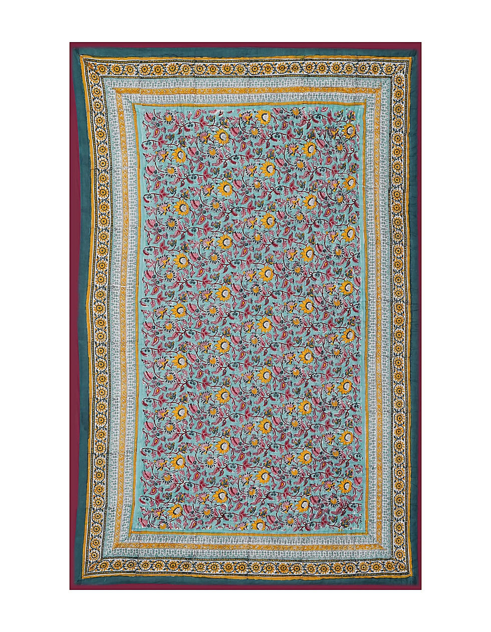 Thumbnail: "Prakriti Jaal" Hand Block Printed Quilt