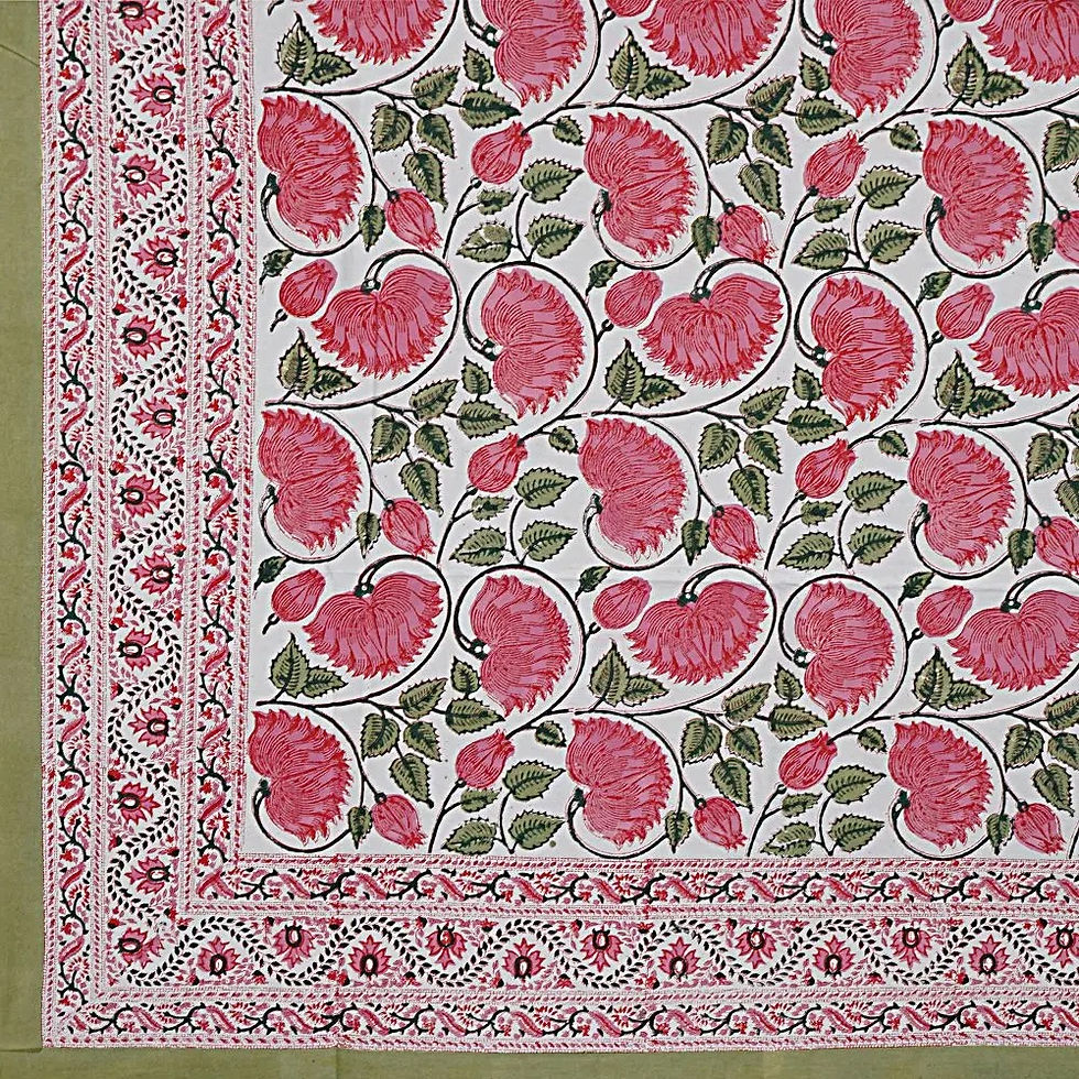 Thumbnail: "" Hand Block Printed Table Cover