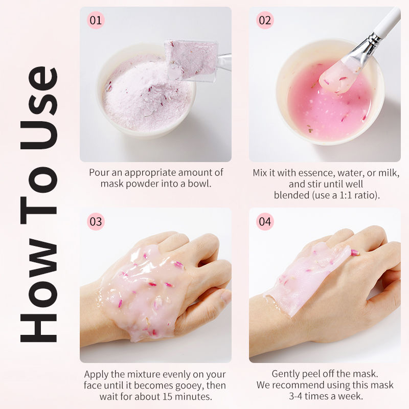 Thumbnail: Rose/Hyaluronic Acid/Collagen Jelly Face Mask Powder-Moisturizing.