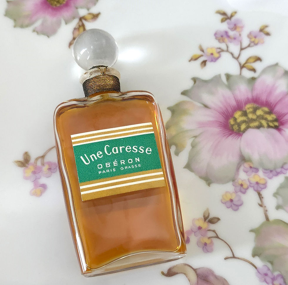 Thumbnail: Oberon Une Caresse Parfum 1 oz (30ml) Sealed w/ Box France Rare Vintage 1950s