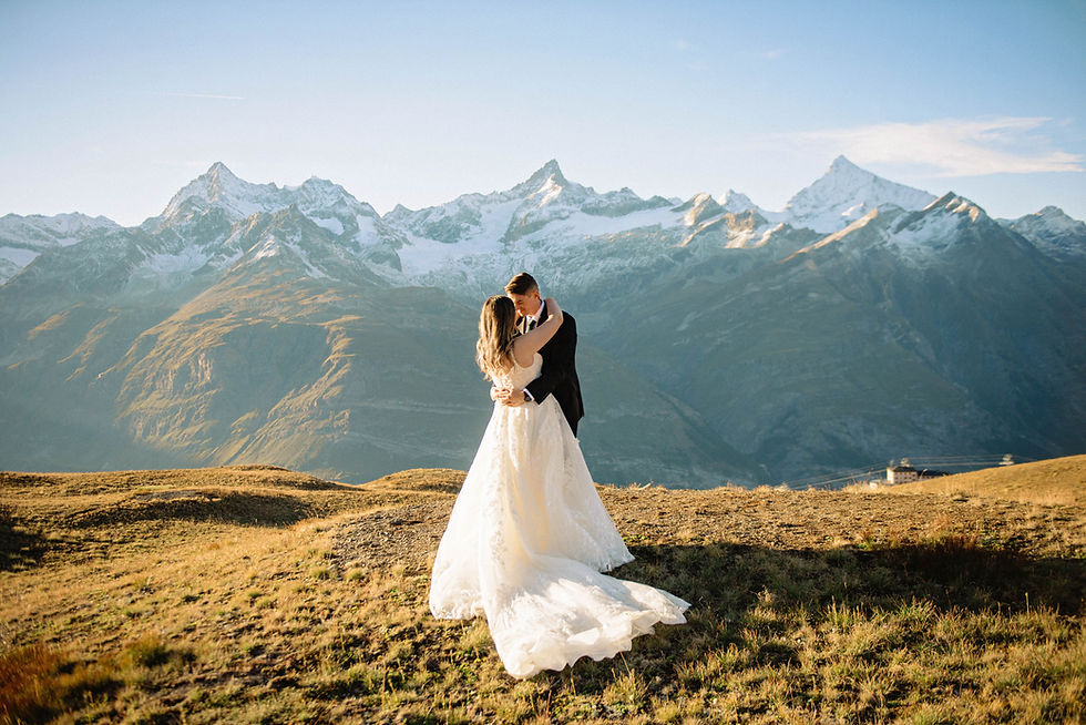 a couple getting married in switzerland, zermatt