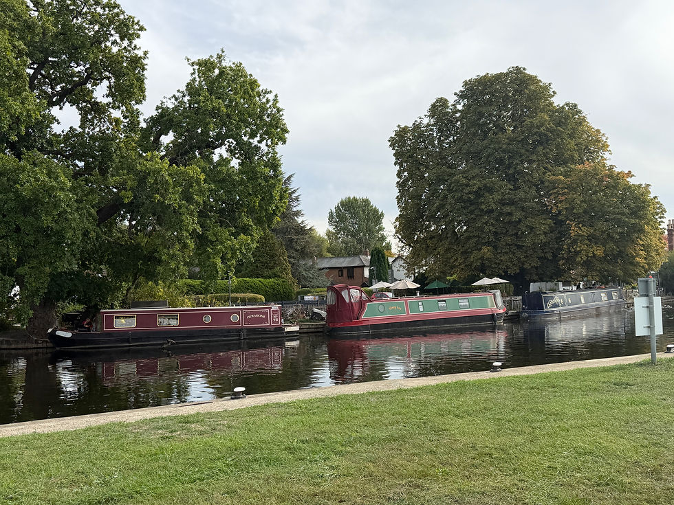 Colourful Barges at Sandford on Thames