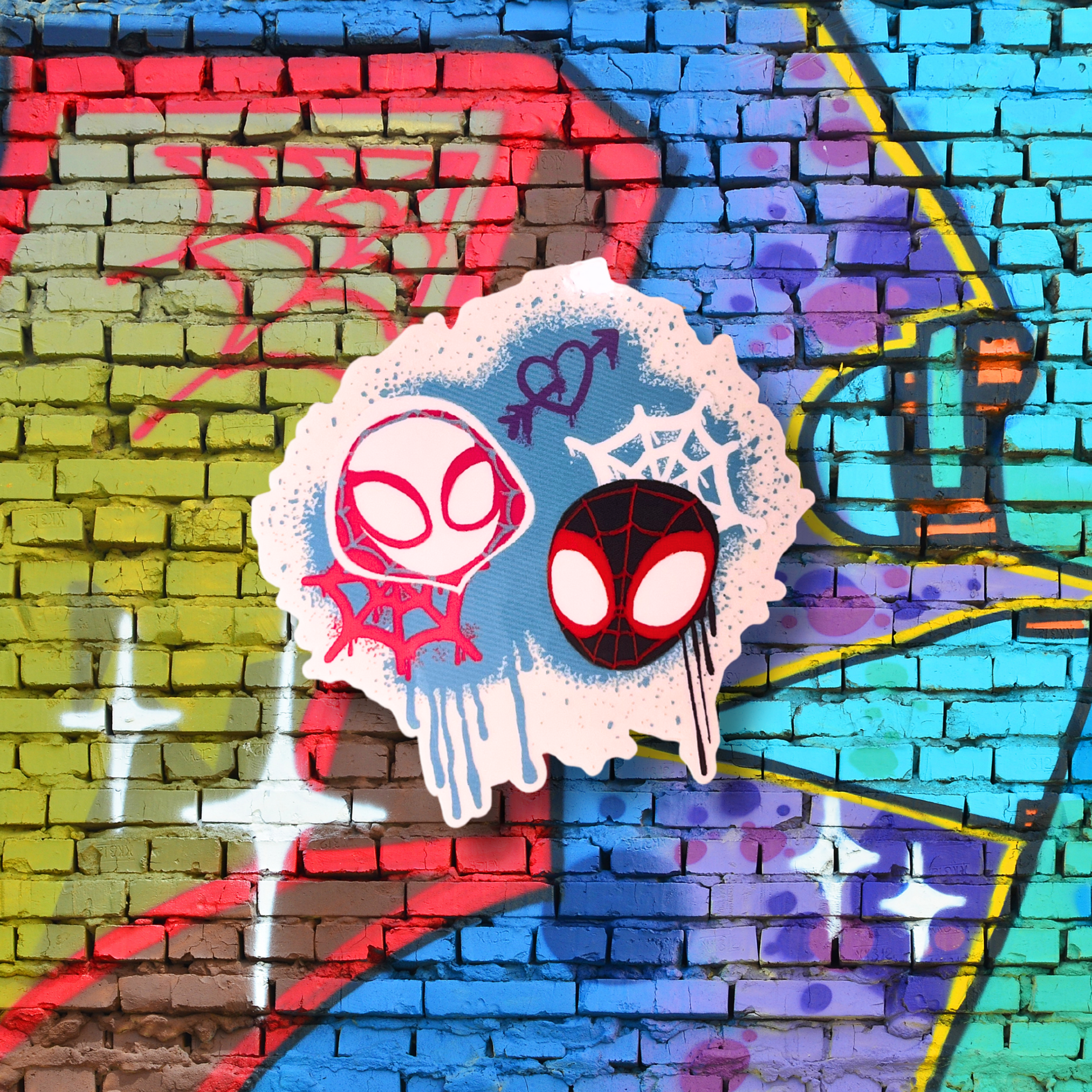 Web Heads Graffiti Sticker