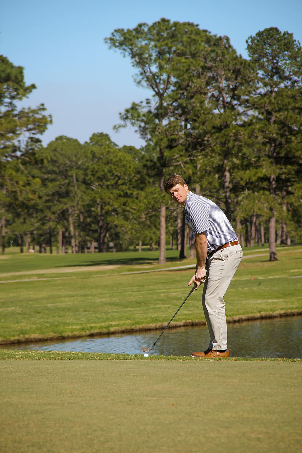 Thumbnail: Night Navy Stripe Golf Shirt