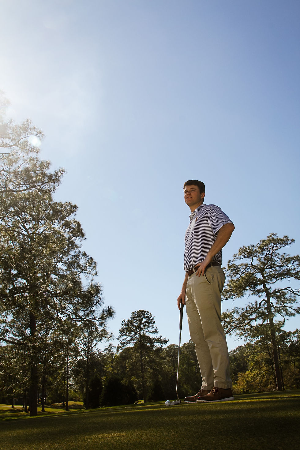 Thumbnail: Night Navy Stripe Golf Shirt