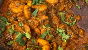 King Prawns in mustard, cumin and basaar by Shai Ayoub
