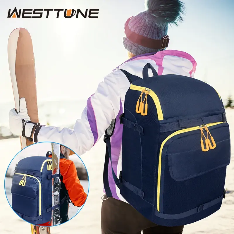 WESTTUNE Ski Boot Bag 50L Large Capacity Travel Backpack Waterproof Bag for