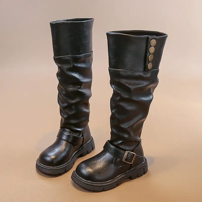 Thumbnail: Girls' Warm Knee-High Winter Boots