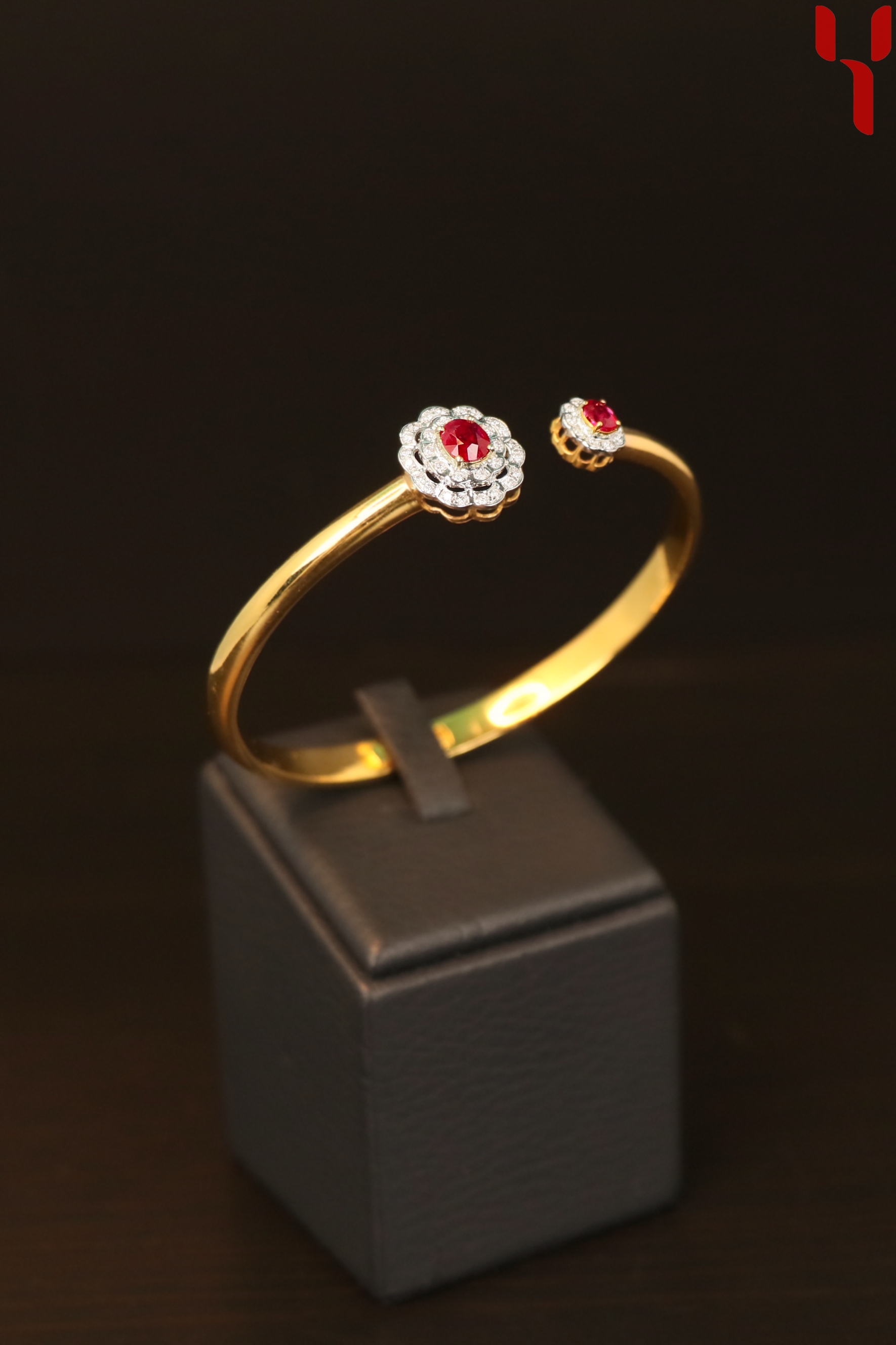 RUBY & DIAMOND OPEN END BANGLE 1