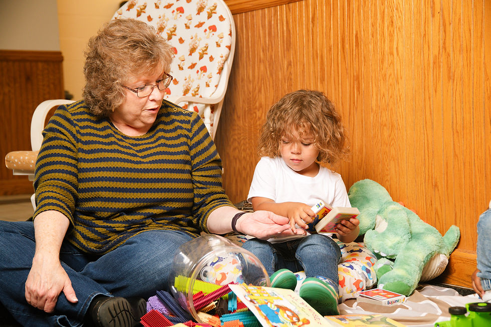 family specialist with young child