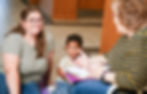 mom and child with specialist