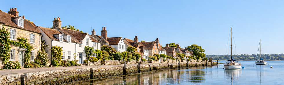 South Coast row of houses set on the water