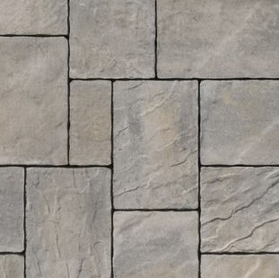 A rustic 3 piece pattern patio slab. 