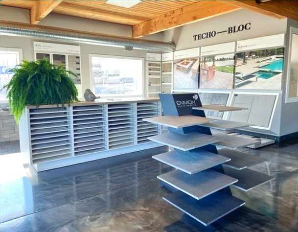 Boutique showroom featuring landscaping stone and porcelain tile