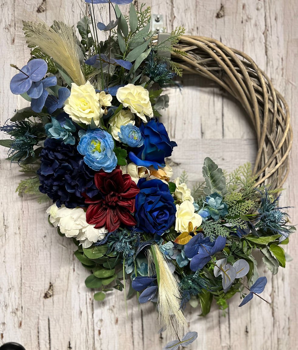 Thumbnail: Cobalt Blue and Beige Wreath