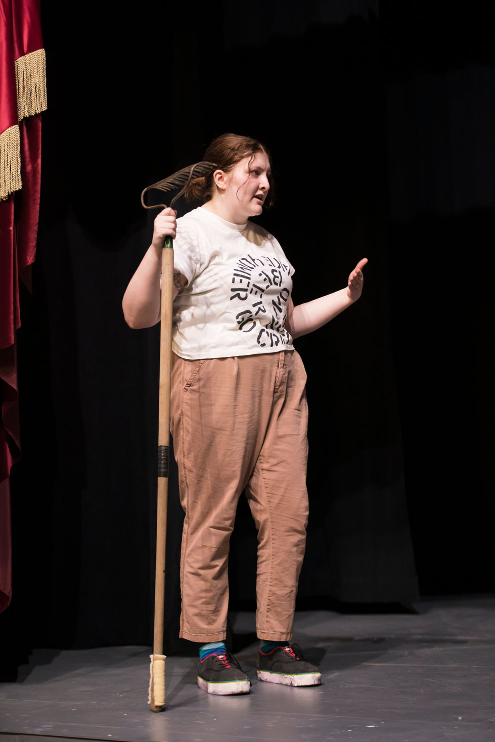 Maria Reenters Holding a Rake for a Notorious Gag from The Cape Fear Episode