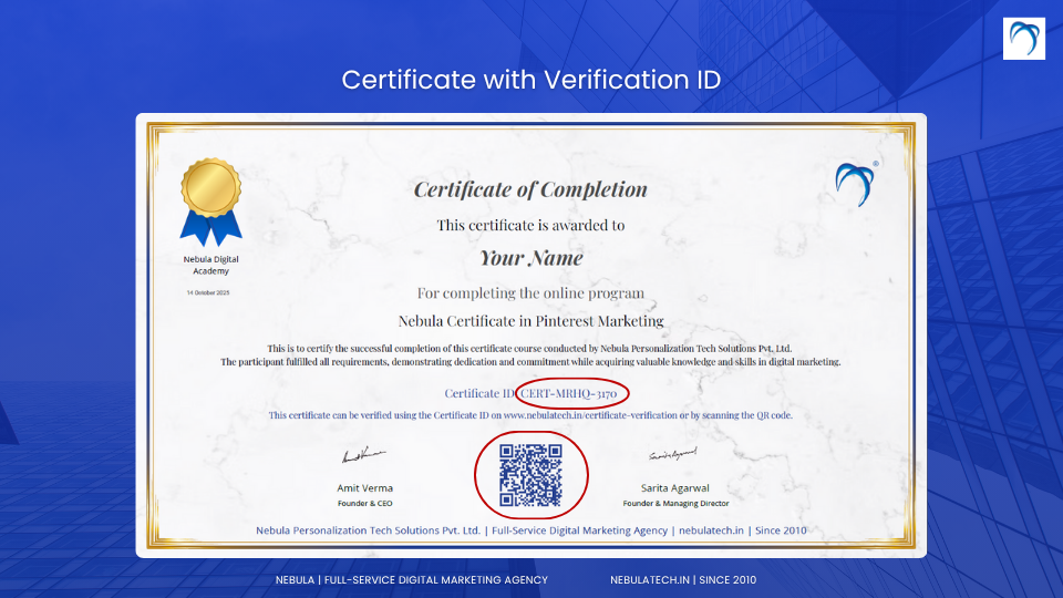 Digital Marketing Certificate Verification