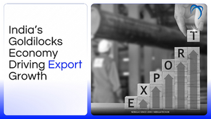 Graph showing India high growth low inflation scenario benefiting exporters