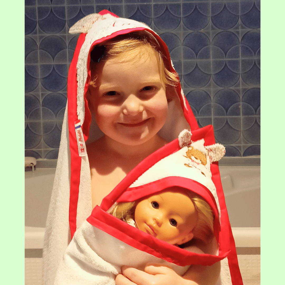 Cape de bain duo enfant/poupée