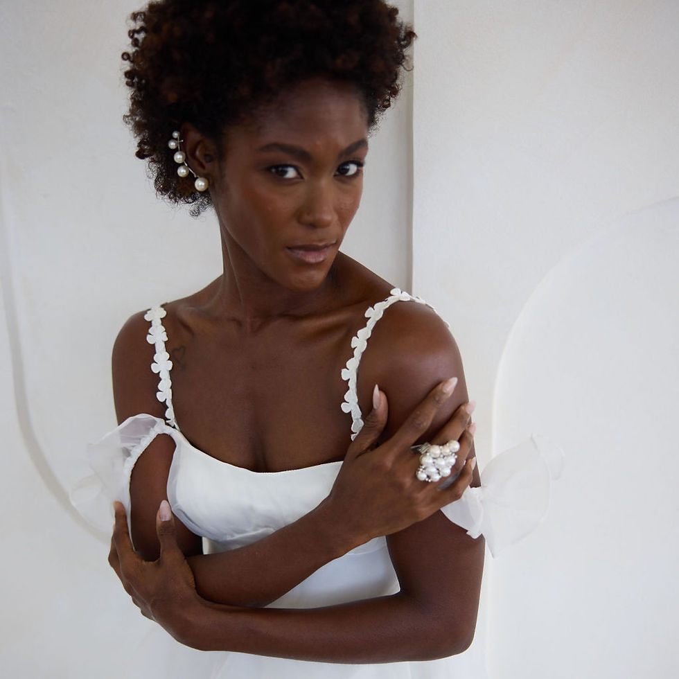 Thumbnail: La Fleur Blanche White Flower Bra Straps