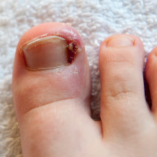 Akute Entzündung - hier muss erst Vorbehandelt werden, durch Arzt oder zu Hause mit Lösung und Salbe.