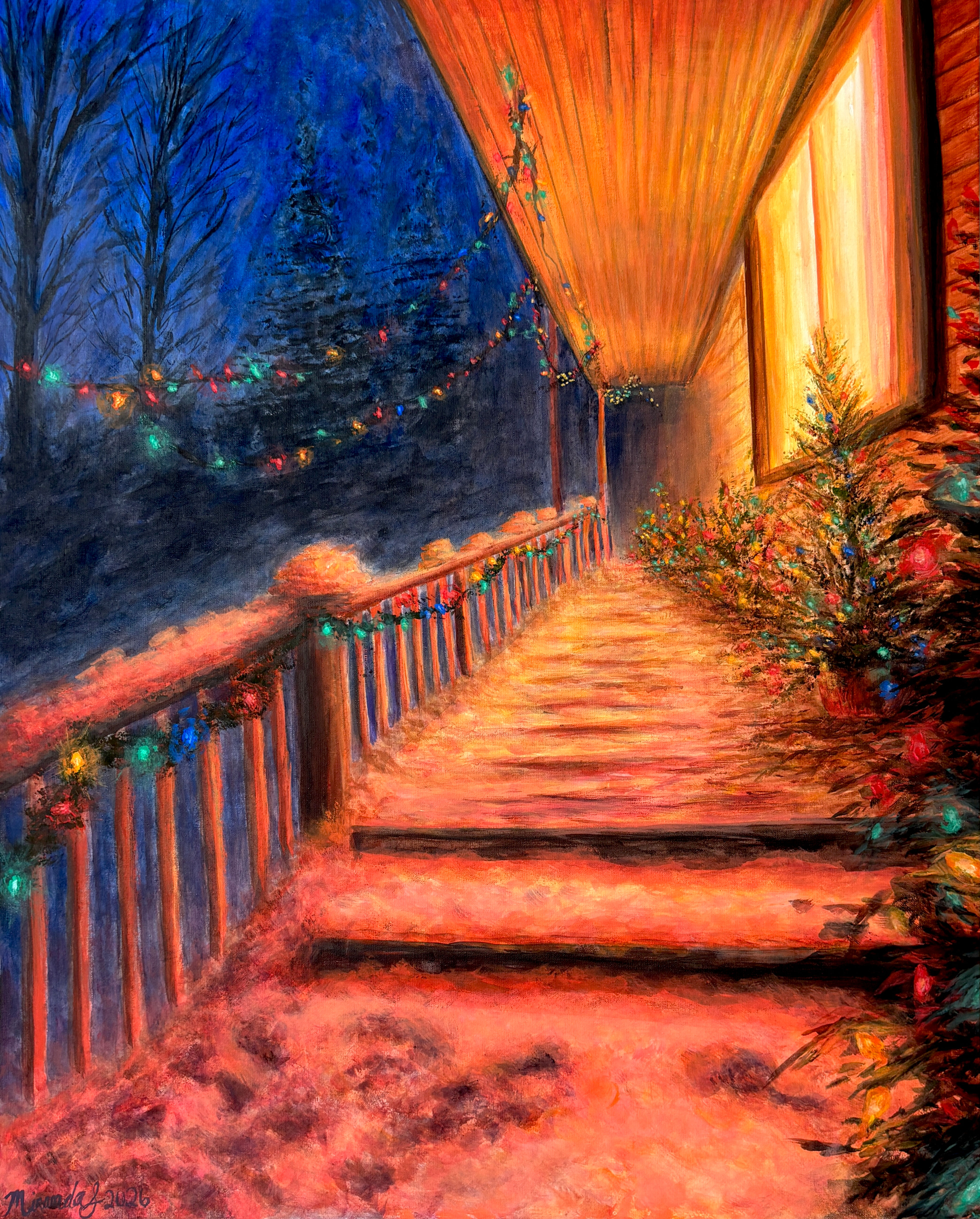 Original "Meet me on the porch at eight?" canvas panel