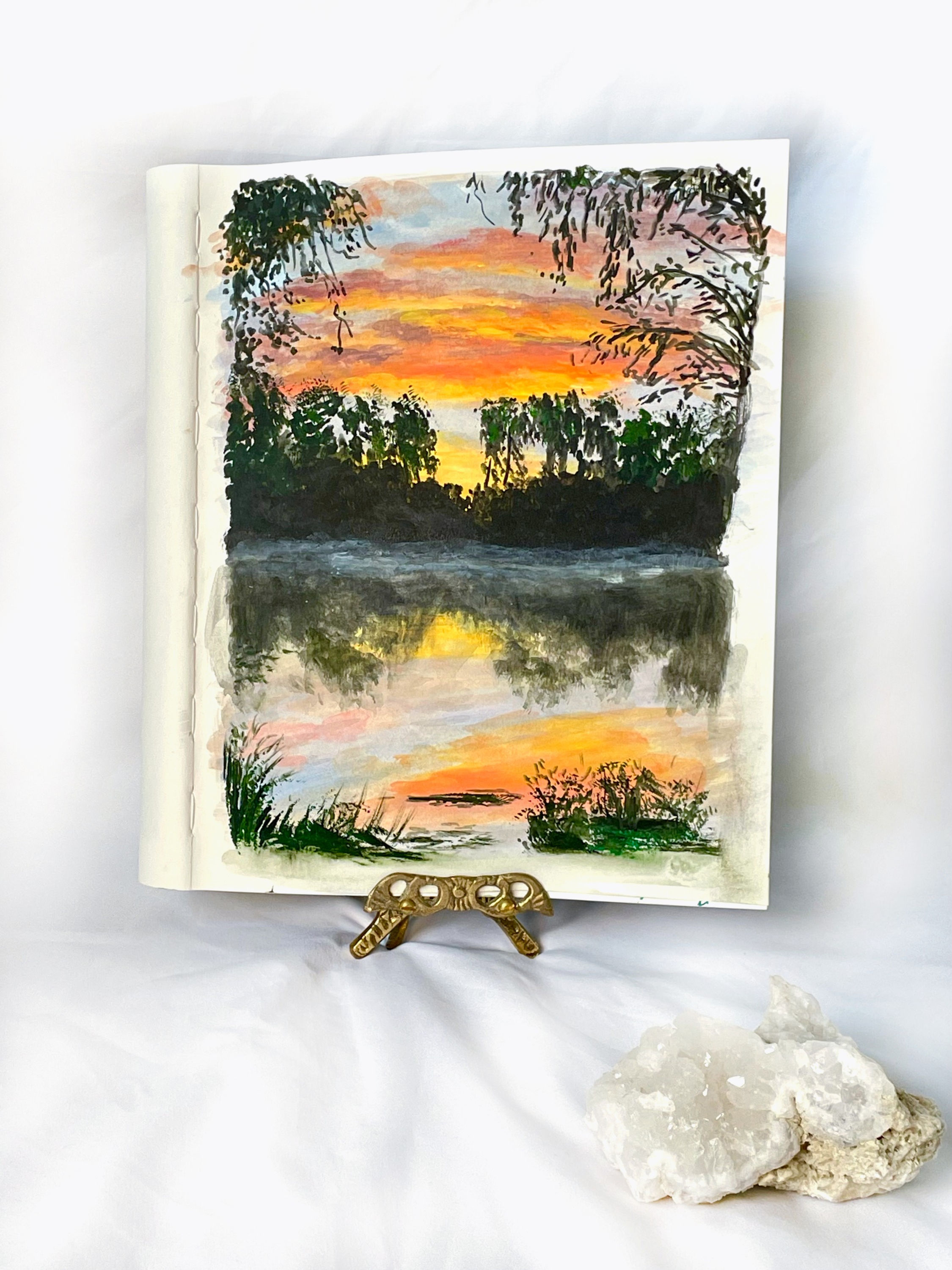 Original "Warm Eve" gouache painting