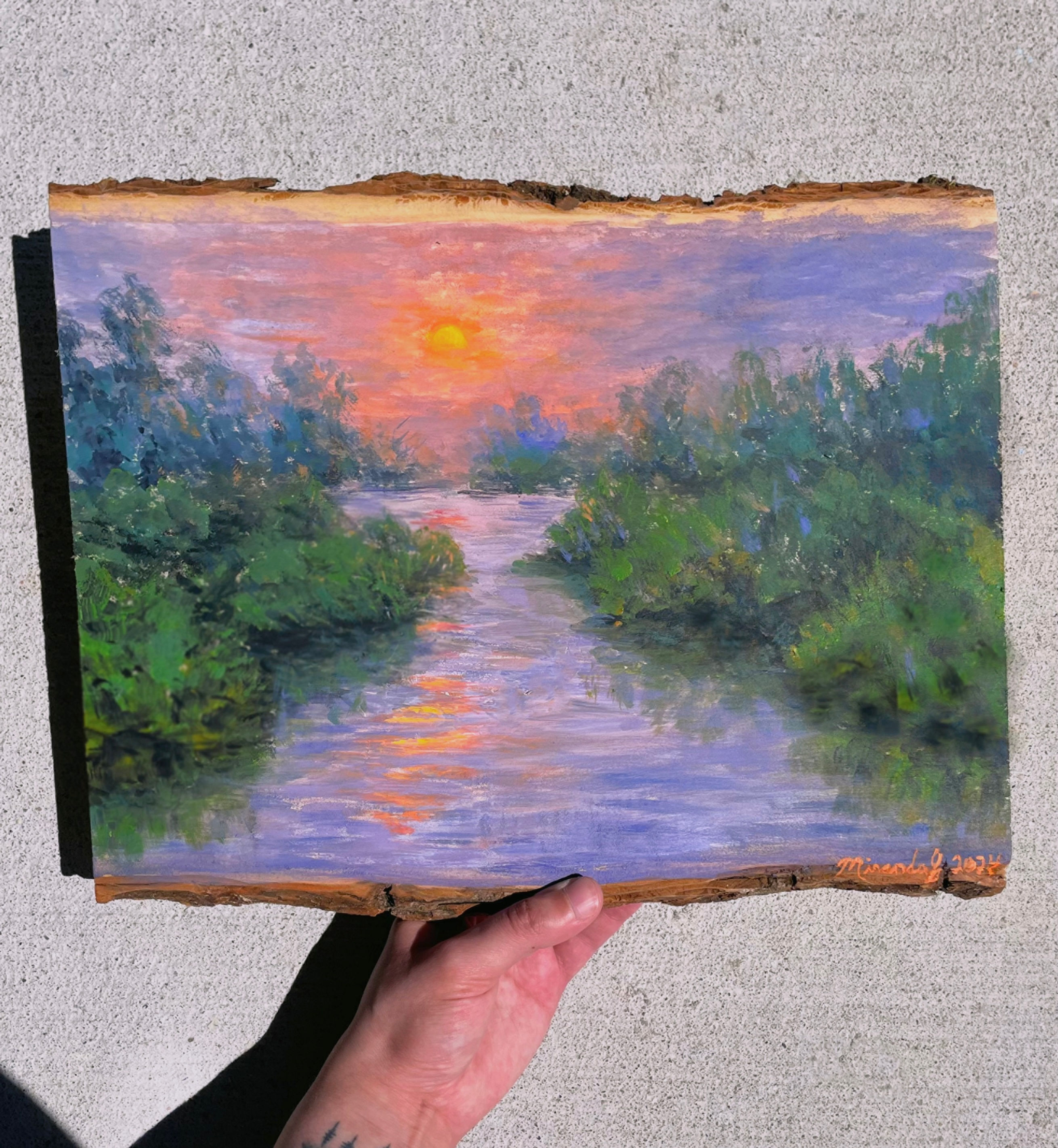 Original "Purple Dawn" wood canvas