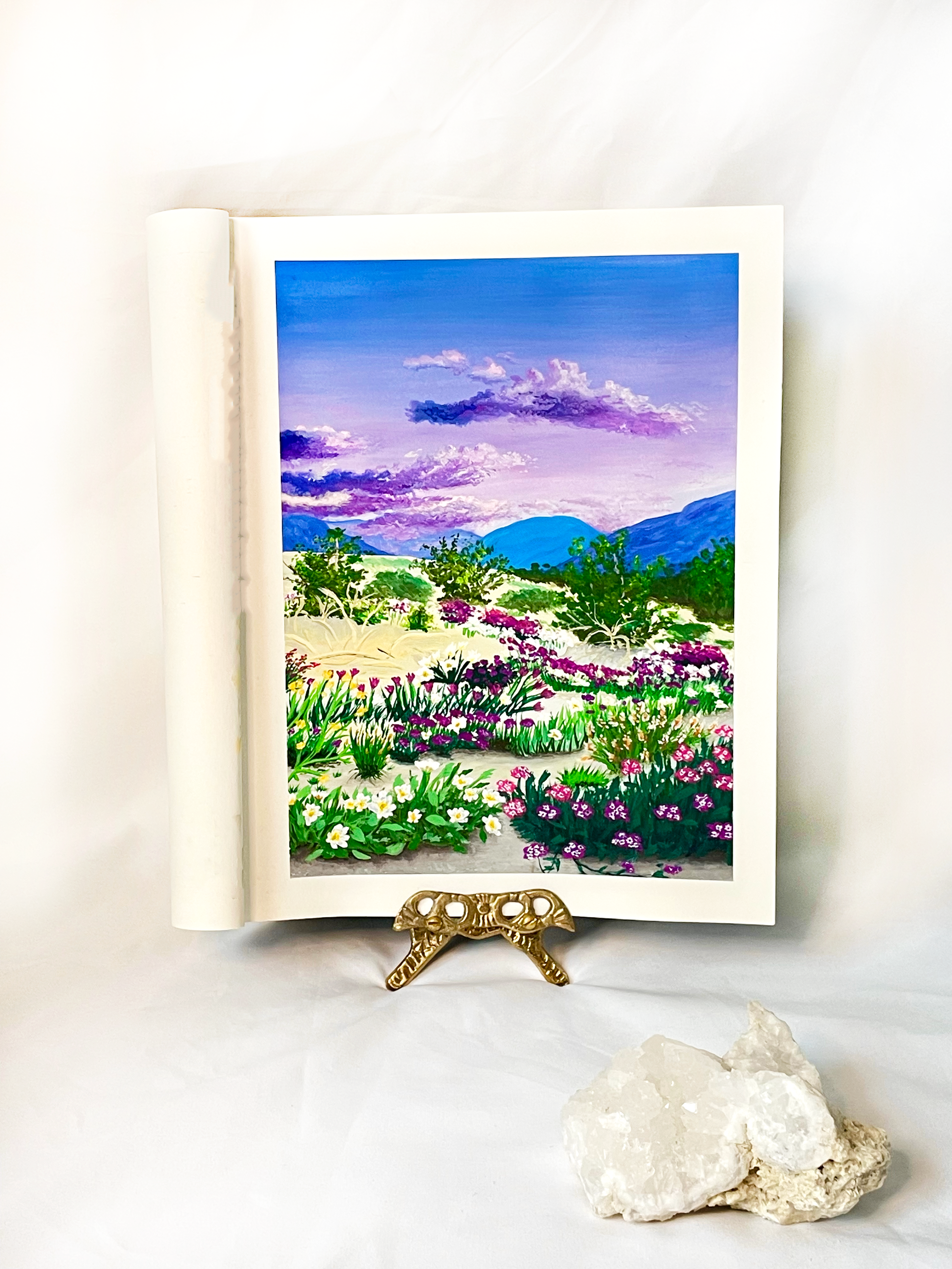 Original "Lilac Clouds" gouache painting