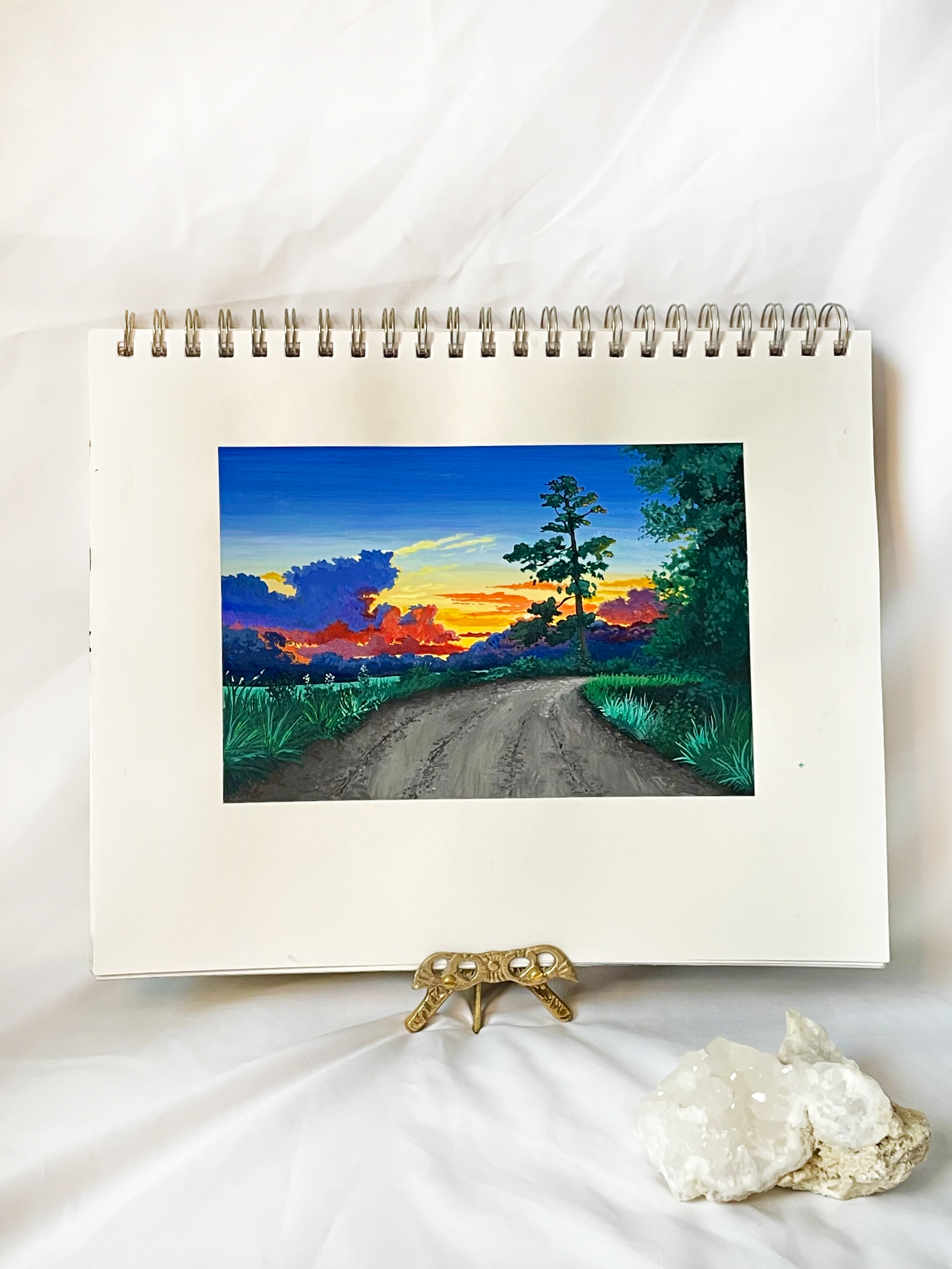 Original "Ghibli Landscape" gouache painting