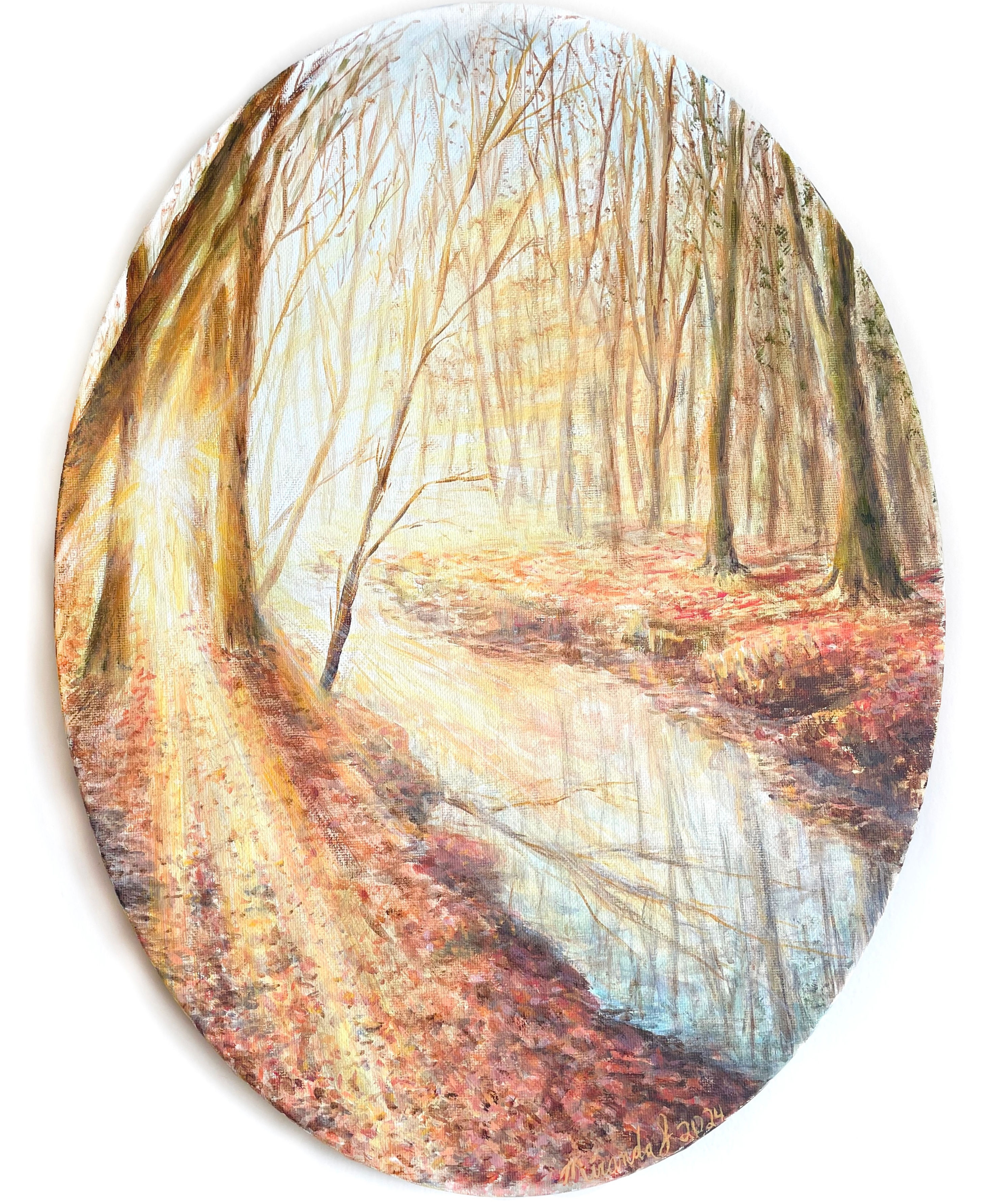 Original "Autumn Sunrise" Gouache Painting