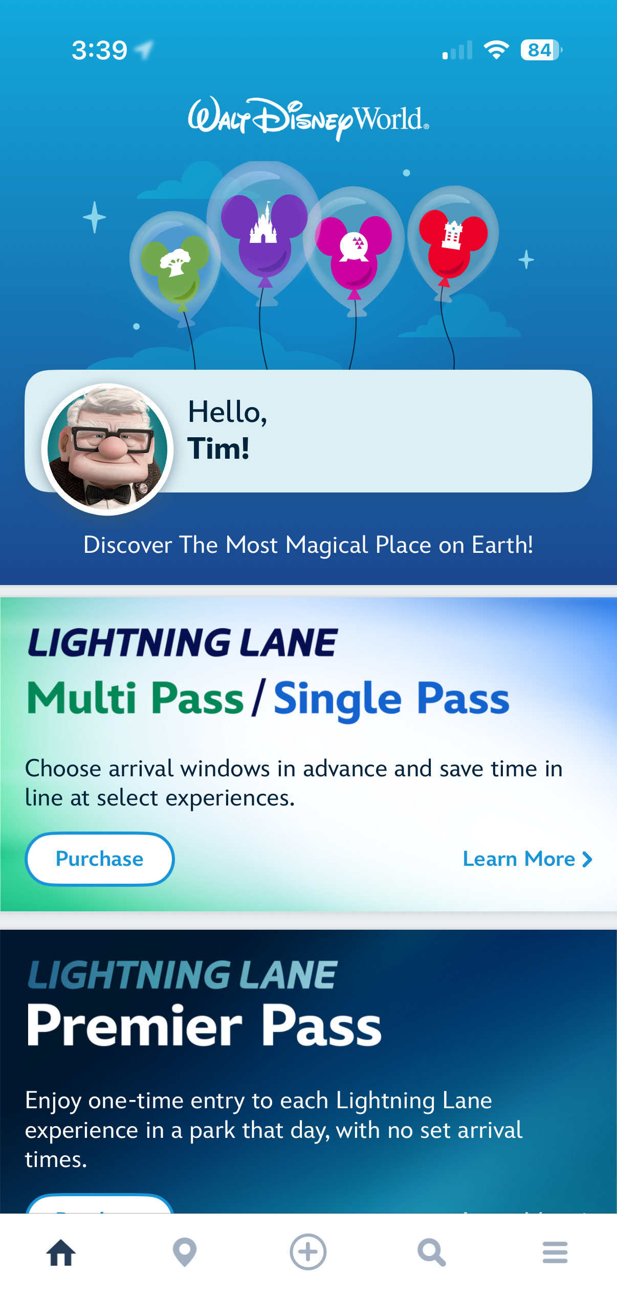 Home page of MDE App