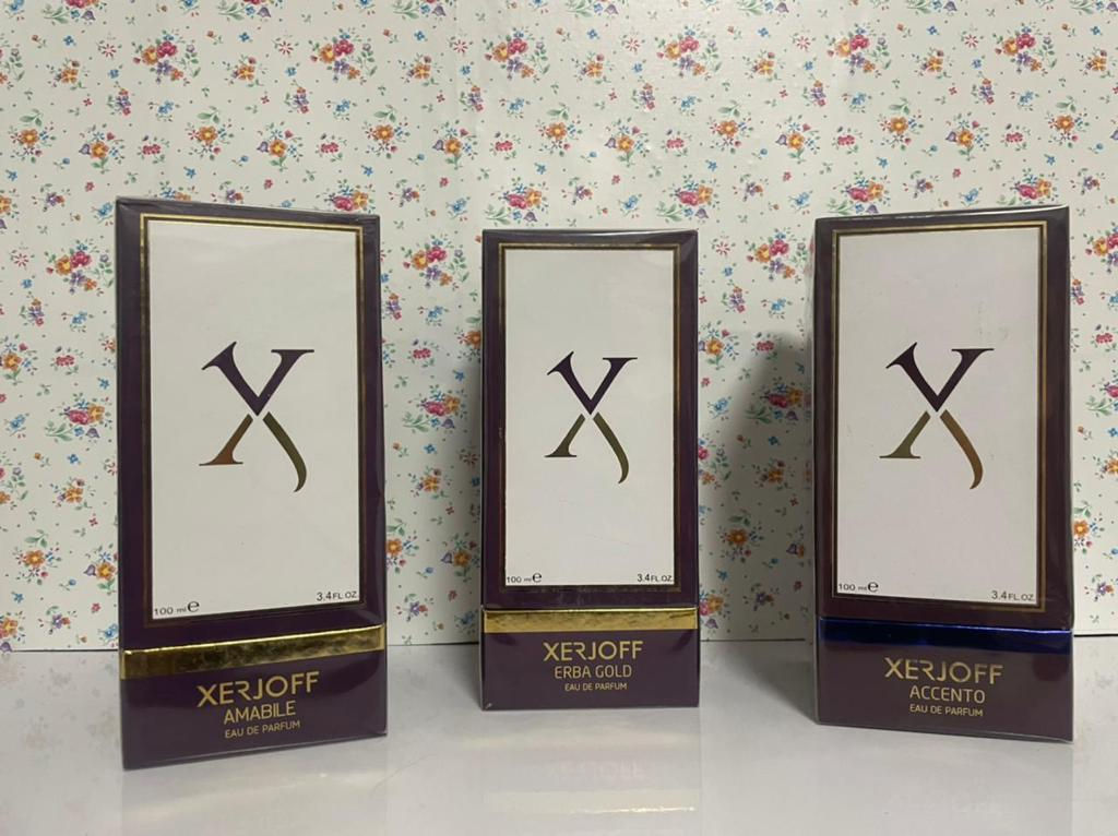 XERJOFF Amabil, XERJOFF Erba Gold,, XERJOFF Accento Men Women 100ml. Eau de Parf