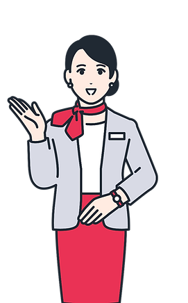 案内する女性