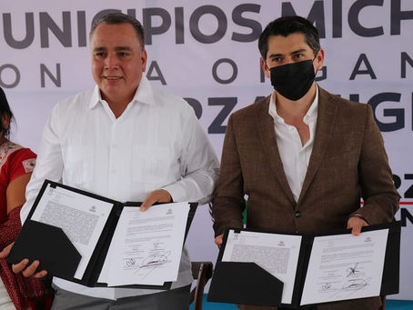 21 municipios michoacanos firman convenio con Fuerza Migrante, en Zitácuaro